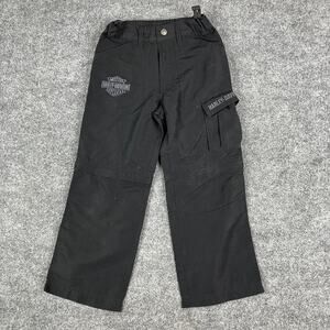 Harley-Davidson Pants Kids Size 6 Black Cargo Utility Logo Outdoor Motorcycle